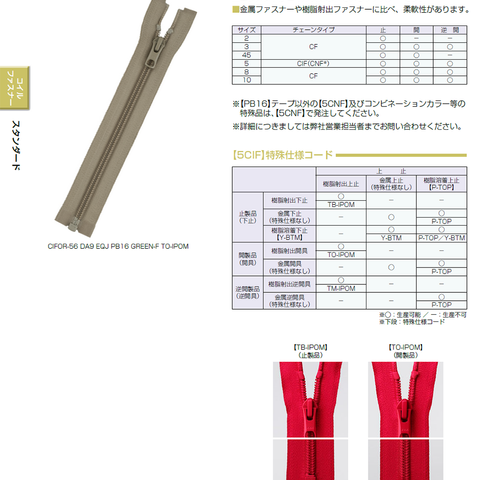 【受注生産】コイルファスナースタンダード3CF/C
