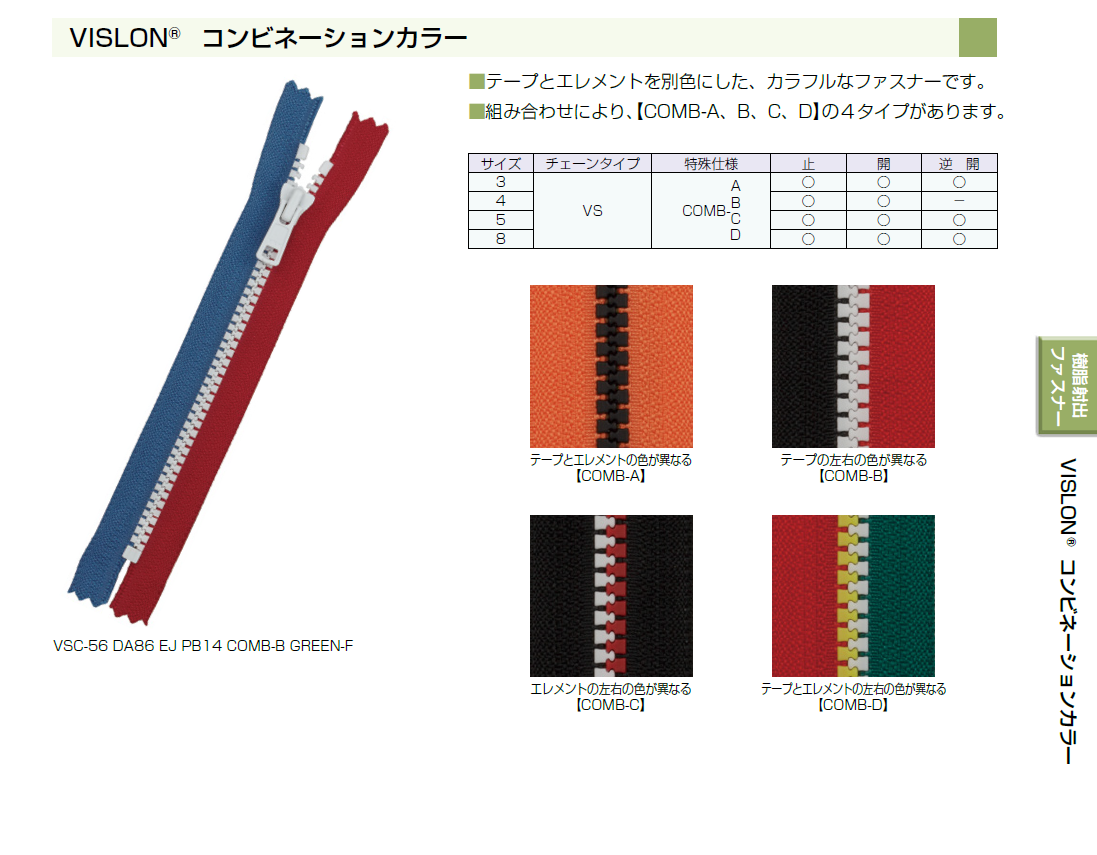 【受注生産】VISLON®コンビネーションカラー/5VS/OR/COMB-A